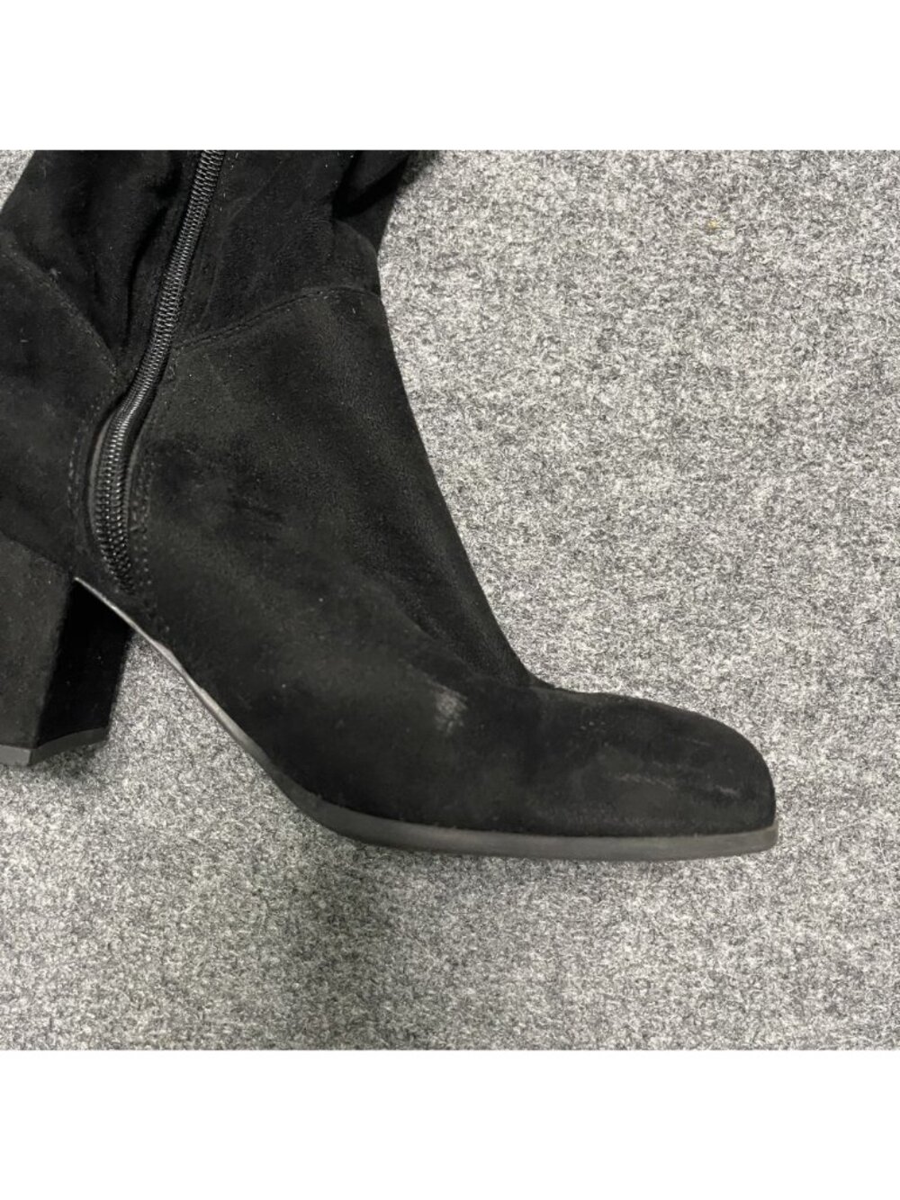 Christian Siriano For Payless Black Over The Knee Boots 8.5 Block Heel Zipper - Picture 2 of 7